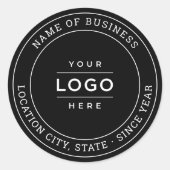 Ronde zwarte, aangepaste zakelijke Logo Ronde Sticker (Voorkant)