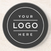 Ronde zwarte, aangepaste zakelijke Logo Zandsteen Onderzetter (Voorkant)