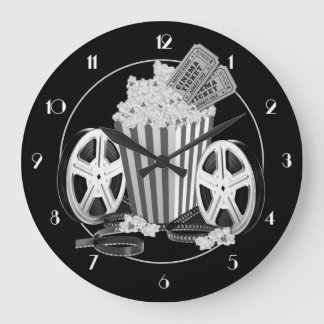 Ronde zwarte en witte films grote klok
