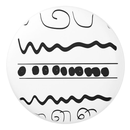 Ronde, zwarte en witte flacon keramische knop (Voorkant)