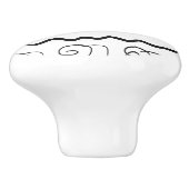 Ronde, zwarte en witte flacon keramische knop (Zijkant)