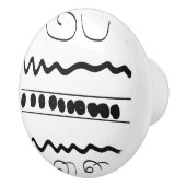 Ronde, zwarte en witte flacon keramische knop (Rechts)