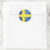 Ronde Zweedse vlag Button Ronde Sticker (Tas)