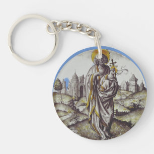 Rondel met Johannes de Doper Sleutelhanger
