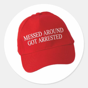 Rondgeknoeid werd gearresteerd ronde sticker
