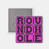 Rondhol, vierkant Peg Magneet (Voorkant / Achterkant)