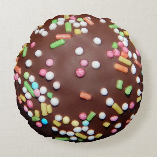 Rondkussen met chocolade-ijskast rond kussen (Voorkant)