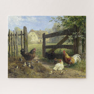Rondlopende boerderij kippen Carl Jutz Legpuzzel