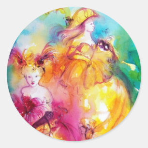 RONDO IN LAGOON/Venetiaanse Masquerade Ball Ronde Sticker