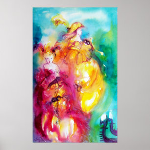 RONDO IN LAGOON/Venetian Masquerade Ball Canvas Poster