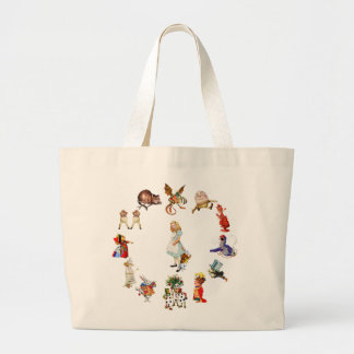 Rondom Alice in Wonderland Grote Tote Bag