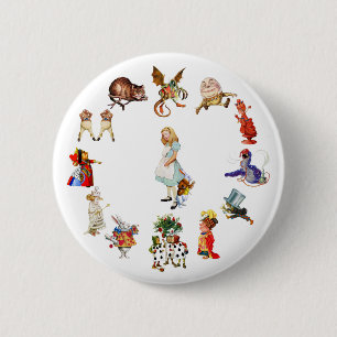 Rondom Alice in Wonderland Ronde Button 5,7 Cm