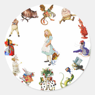 Rondom Alice in Wonderland Ronde Sticker
