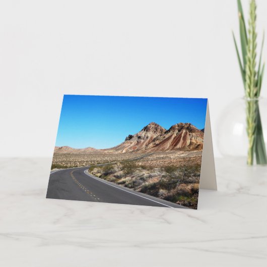 Rondom de bocht, landschap blanco binnen begroetin kaart (Voorkant)