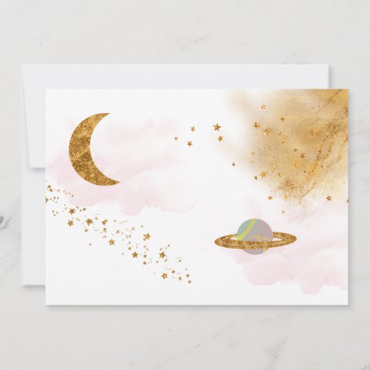 Rondom de ruimte van het sterrenstelsel verjaardag kaart (Achterkant)