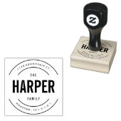 Rondom familie retour adres stempel (Gestempeld)