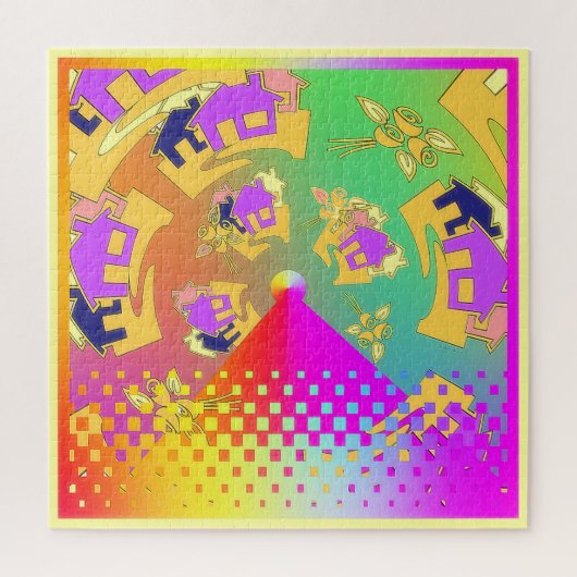Rondom Huizen Legpuzzel (Verticaal)