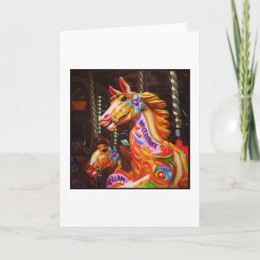 Rondpaarden 02 feestdagen kaart (Voorkant)