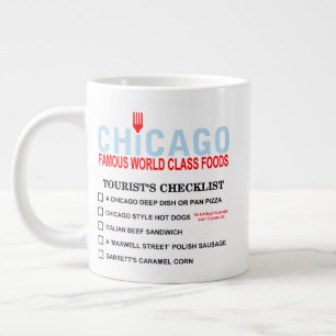 Rondreis checklist van beroemde Chicago gerechten Extra Grote Beker