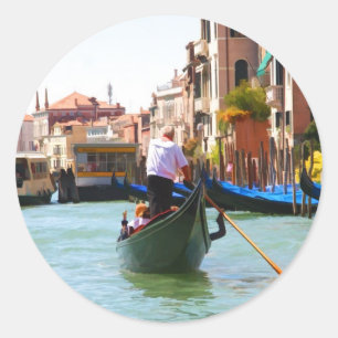 Rondreis per gondel Venetië Italië Ronde Sticker