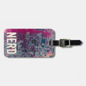 Rondretro-ontwerp van de rode kringplaat bagagelabel (Voorkant horizontaal)