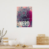 Rondretro-ontwerp van de rode kringplaat poster (Keuken)