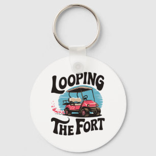 Rondrit Fort Golfkar Camping Grappige Vakantie  Sleutelhanger