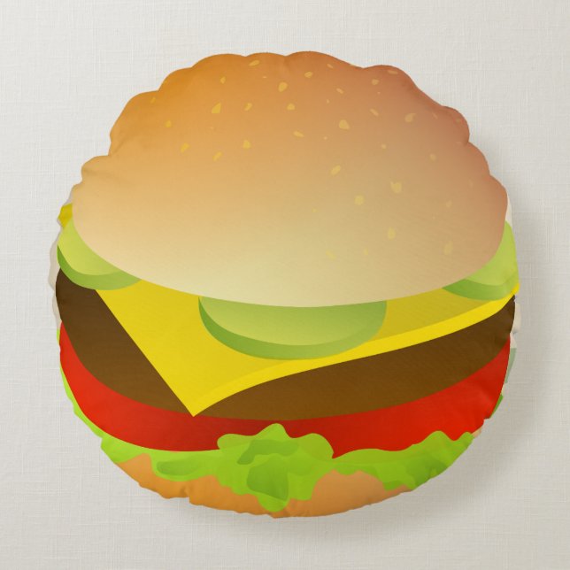 Ronds CHEESEBURGER Drôle Coussins (Devant)