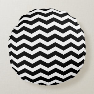 Ronds Motif noir Chevron Coussins rondes