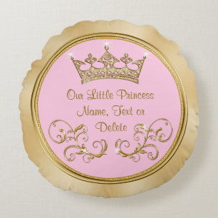 Ronds Rose et or Notre petite princesse Coussins