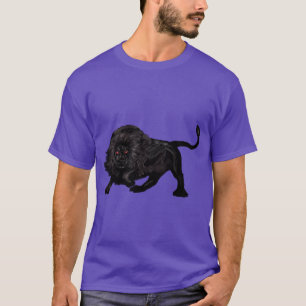 Rondsluipende zwarte leeuw t-shirt