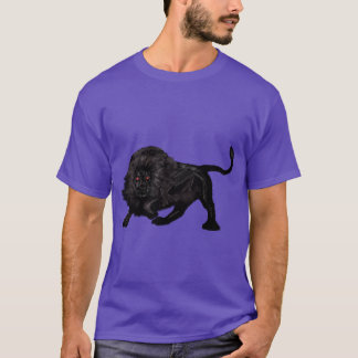 Rondsluipende zwarte leeuw t-shirt