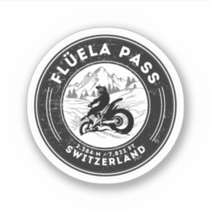 Rondtournee door Flüela Pass zwitserse alps Sticker