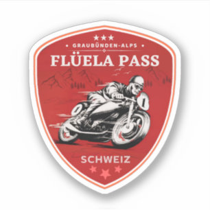 Rondtournee door Flüela Pass zwitserse alps Sticker