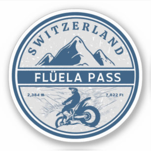 Rondtournee door Flüela Pass zwitserse alps Sticker
