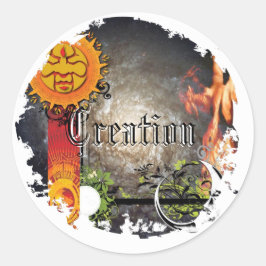 Rondtrekkers met verdringing ronde sticker