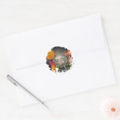 Rondtrekkers met verdringing ronde sticker (Envelop)