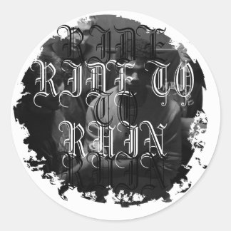 Rondtrekkers met verdringing ronde sticker