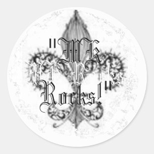 Rondtrekkers met verdringing ronde sticker