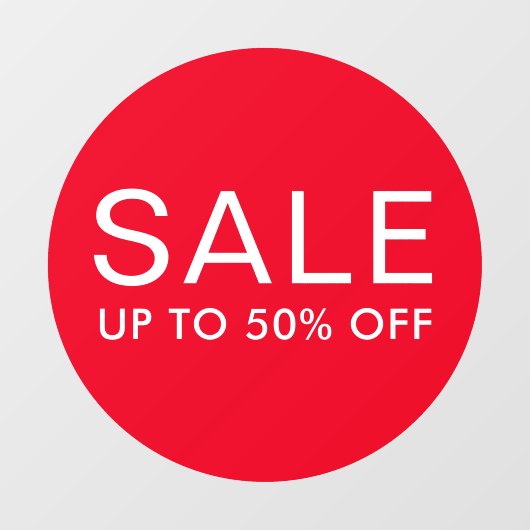 Rondverkoopteken met aangepaste tekst of maximaal  raamsticker (Vel)