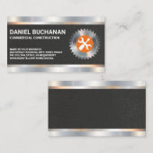 Rondzaagmoersleutel schroevendraaier | Metalen afw Visitekaartje (Voorkant / Achterkant)