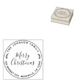 Rondzendadres voor prettige kerstkalligrafie rubberstempel (Gestempeld)