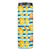 Rong Oranje pompoen. Naadloze Waterverf Thermosbeker (Achterkant)