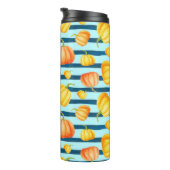 Rong Oranje pompoen. Naadloze Waterverf Thermosbeker (Geroteerd rechts)