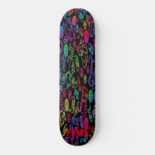 RONIN APEX NEON CATS BOLD Skateboard Deck (Recto)
