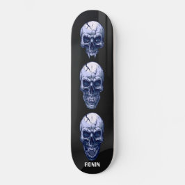 RONIN BRAND BLACK SKID ROW SKULLS Skateboard Decli