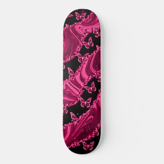 RONIN Pink Butterfly Silk skateboard (Voorkant)