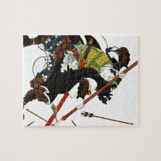 Ronin Samurai Deflecterende pijlen Japanse kunst Legpuzzel (Horizontaal)