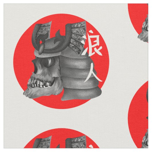 Ronin Samurai Japan Vlag Schedel Stof (Close Up)