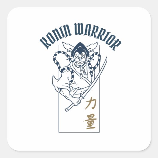 Ronin Warrior Vierkante Sticker (Voorkant)